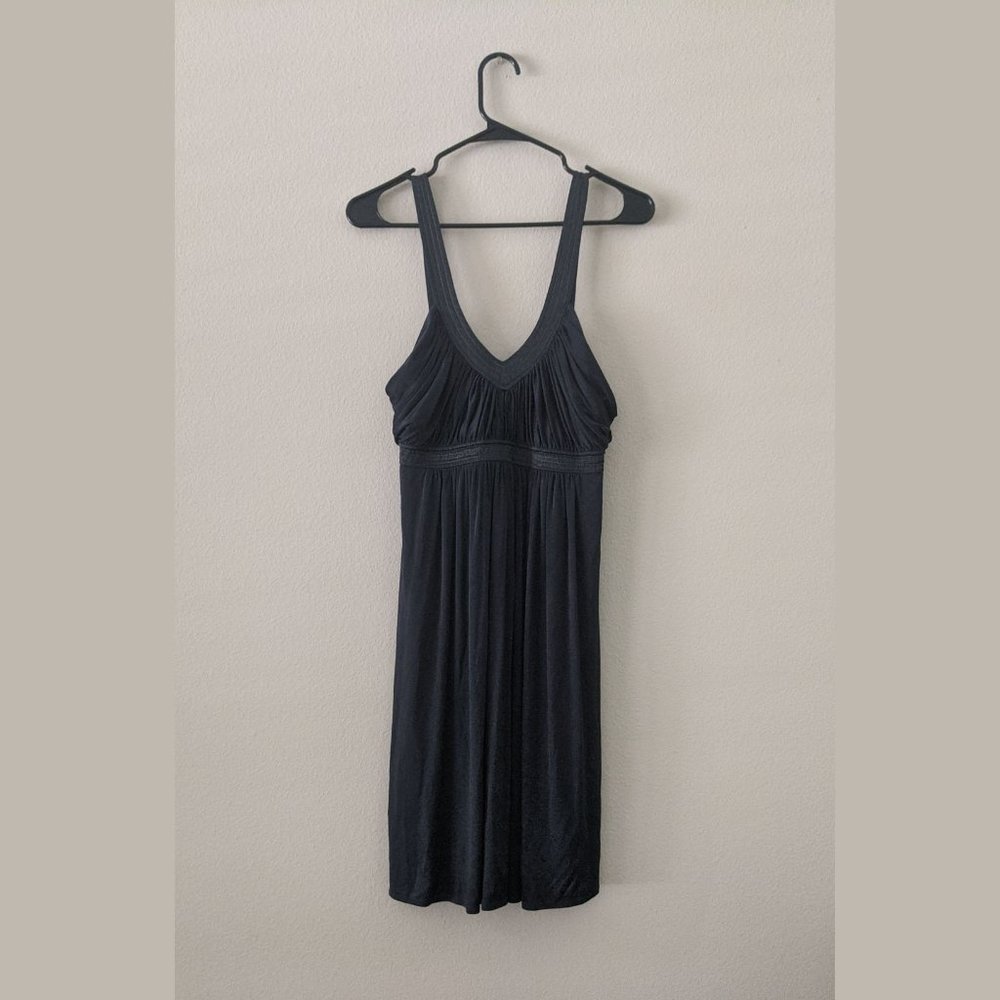 BCBG MAX AZRIA Slate Gray Metallic Sleeveless Dress M